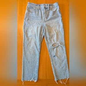 Madewell The Perfect Vintage Distressed Light Blue Jeans, Size 28